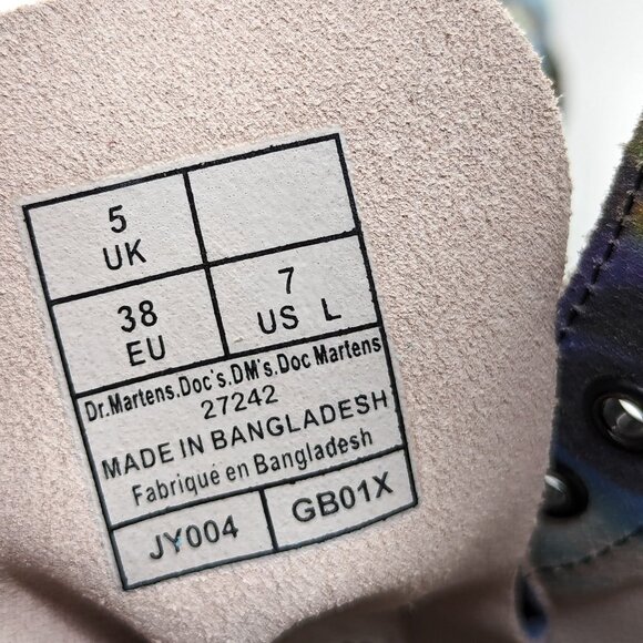 Dr. Martens Multicolor Tie-Dye Combat Boots - Picture 8 of 12